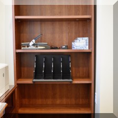 F28. Wood laminate book shelf. 72”h x 36”w x 12”d - $65